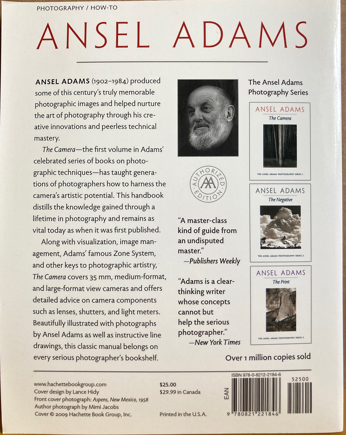 Adams, Ansel. The Camera. Ansel Adams Photography Series 1 by Ansel Adams.