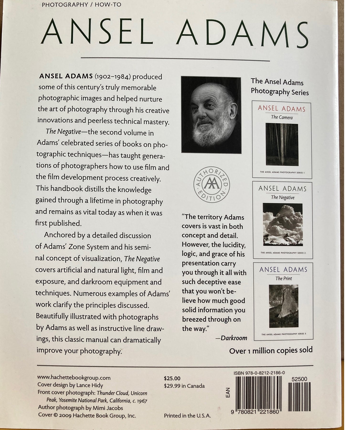 Adams, Ansel. The Negative. Ansel Adams Photography Series 2 by Ansel Adams.