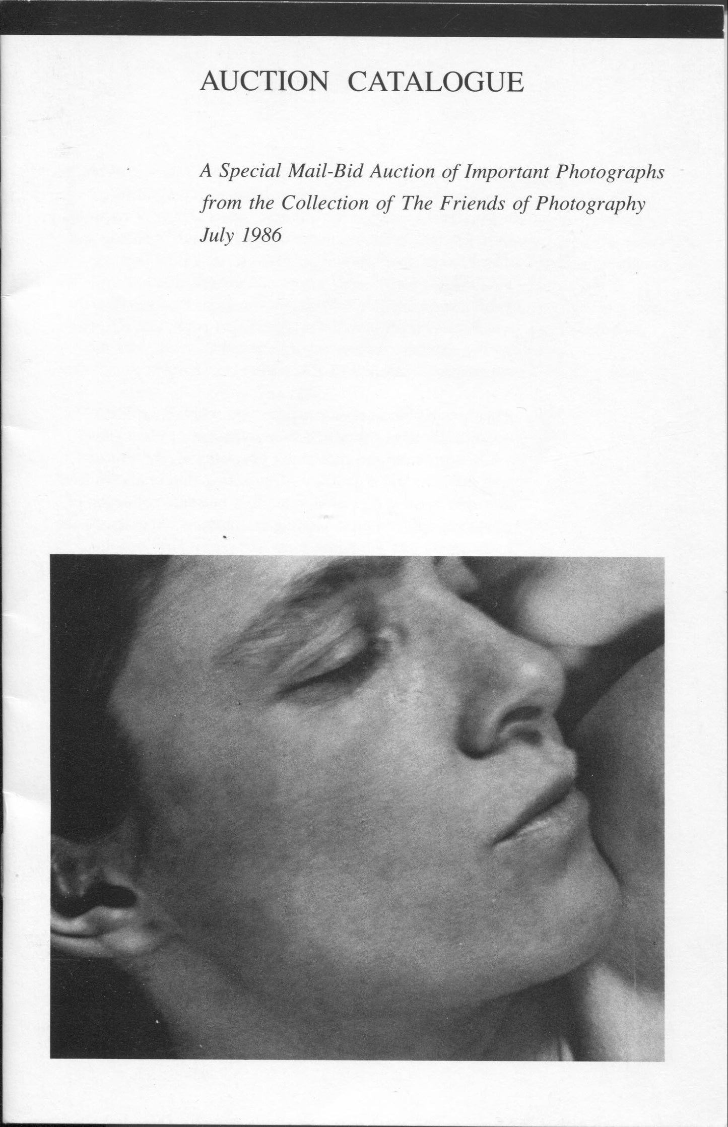 Friends of Photography. 3 Auction Catalogs. June 1982. July 1986. December 1986.