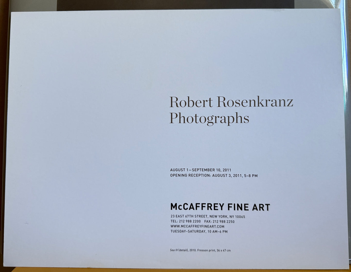 Rosenkranz, Robert. Robert Rosenkranz Photographs with text by Maria Morris Hambourg. Extras.
