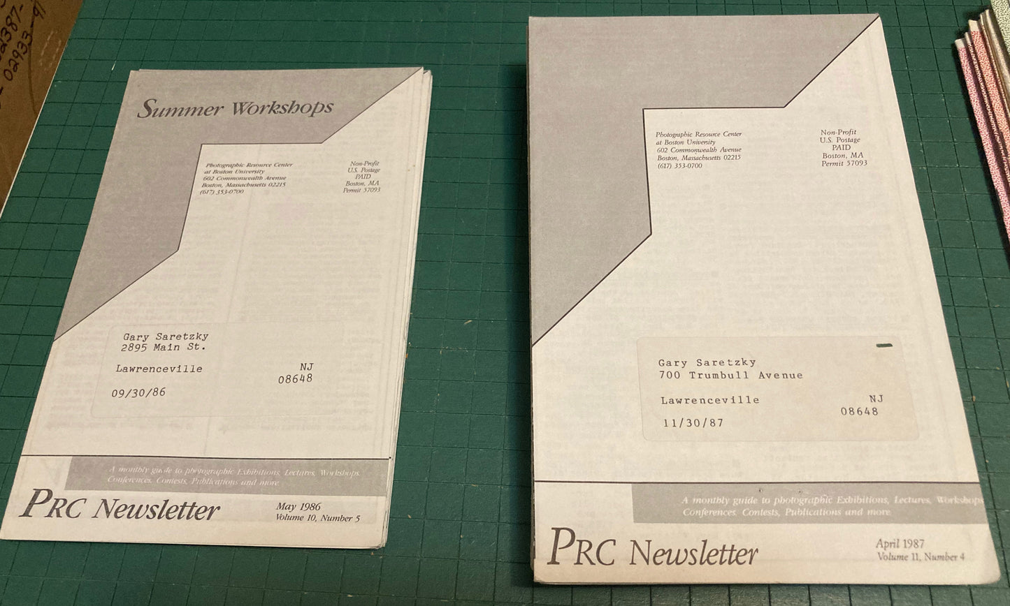 Photographic Resource Center Newsletters, 1986–1997. 100+ issues.