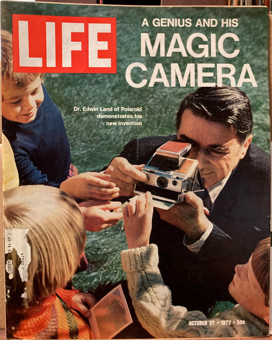 Polaroid.  A Genius and His Magic Camera. Edwin Land introduces SX-70 camera, LIFE magazine, October 27, 1972.