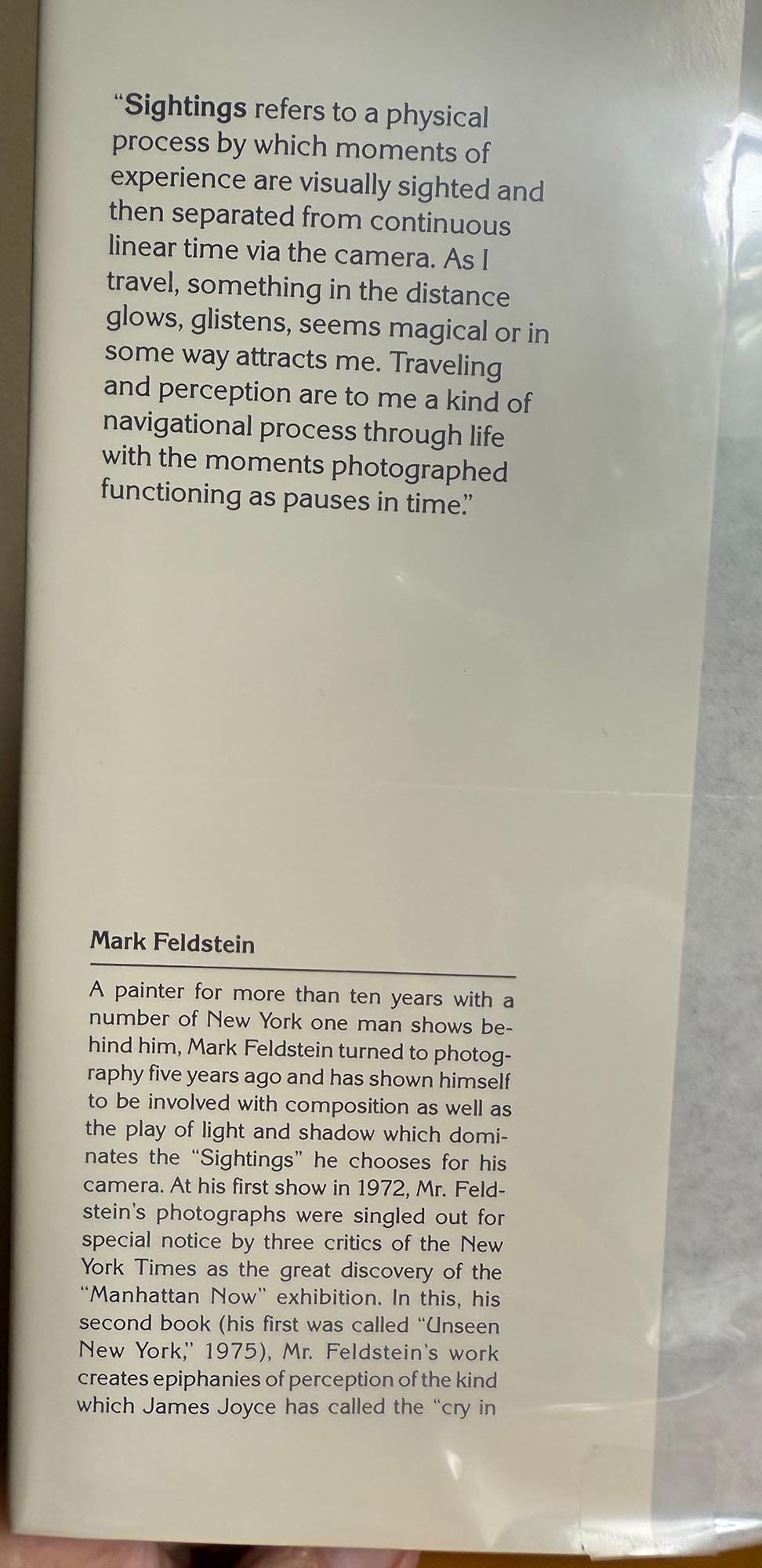 Feldstein, Mark. Sightings by Mark Feldstein.