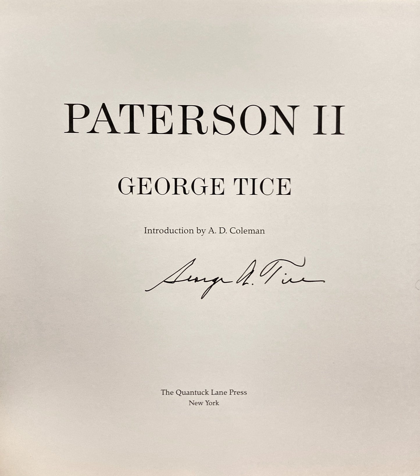 Tice, George. Paterson II. Signed.