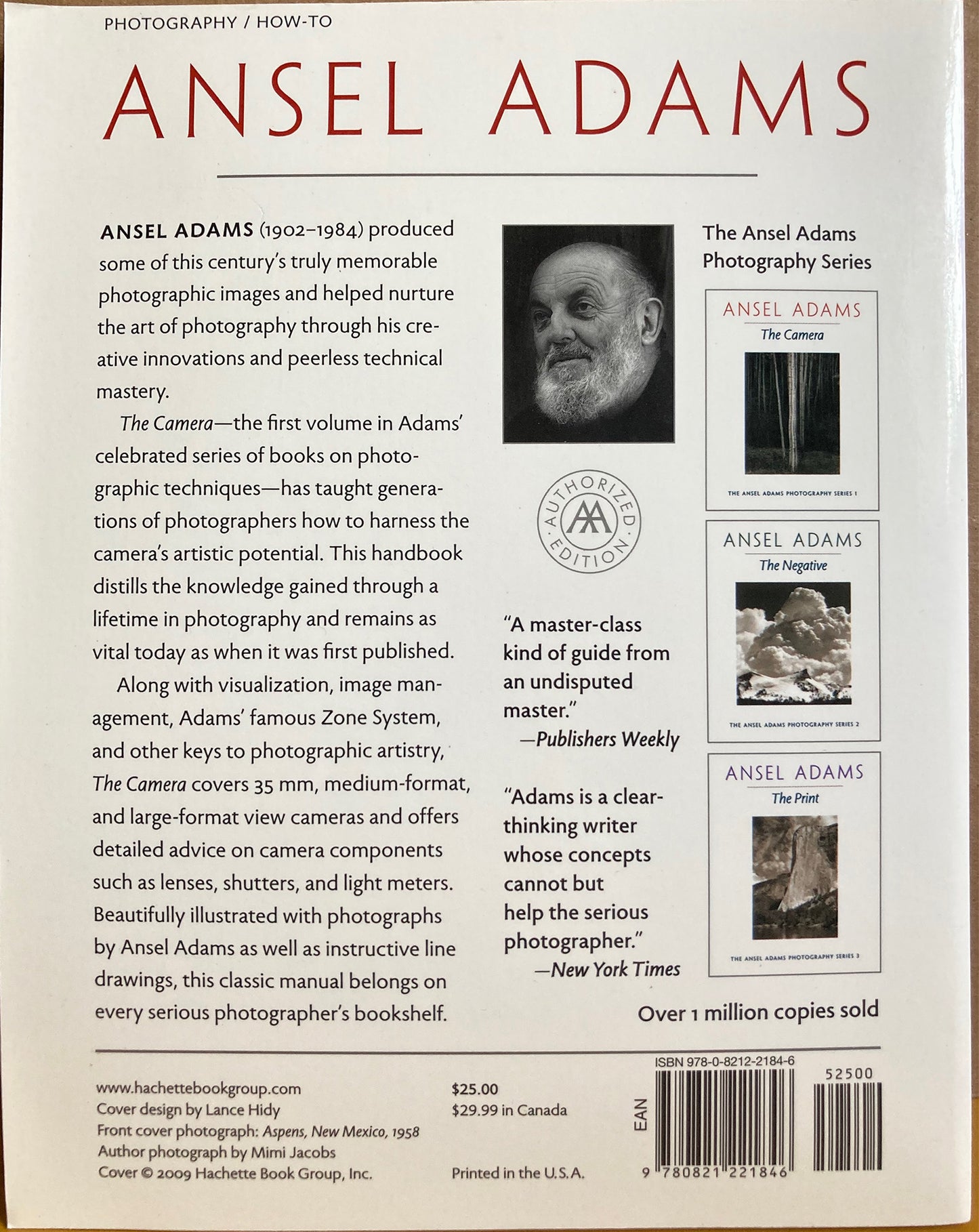 Adams, Ansel.  The Camera. Ansel Adams Photography Series 1 by Ansel Adams.