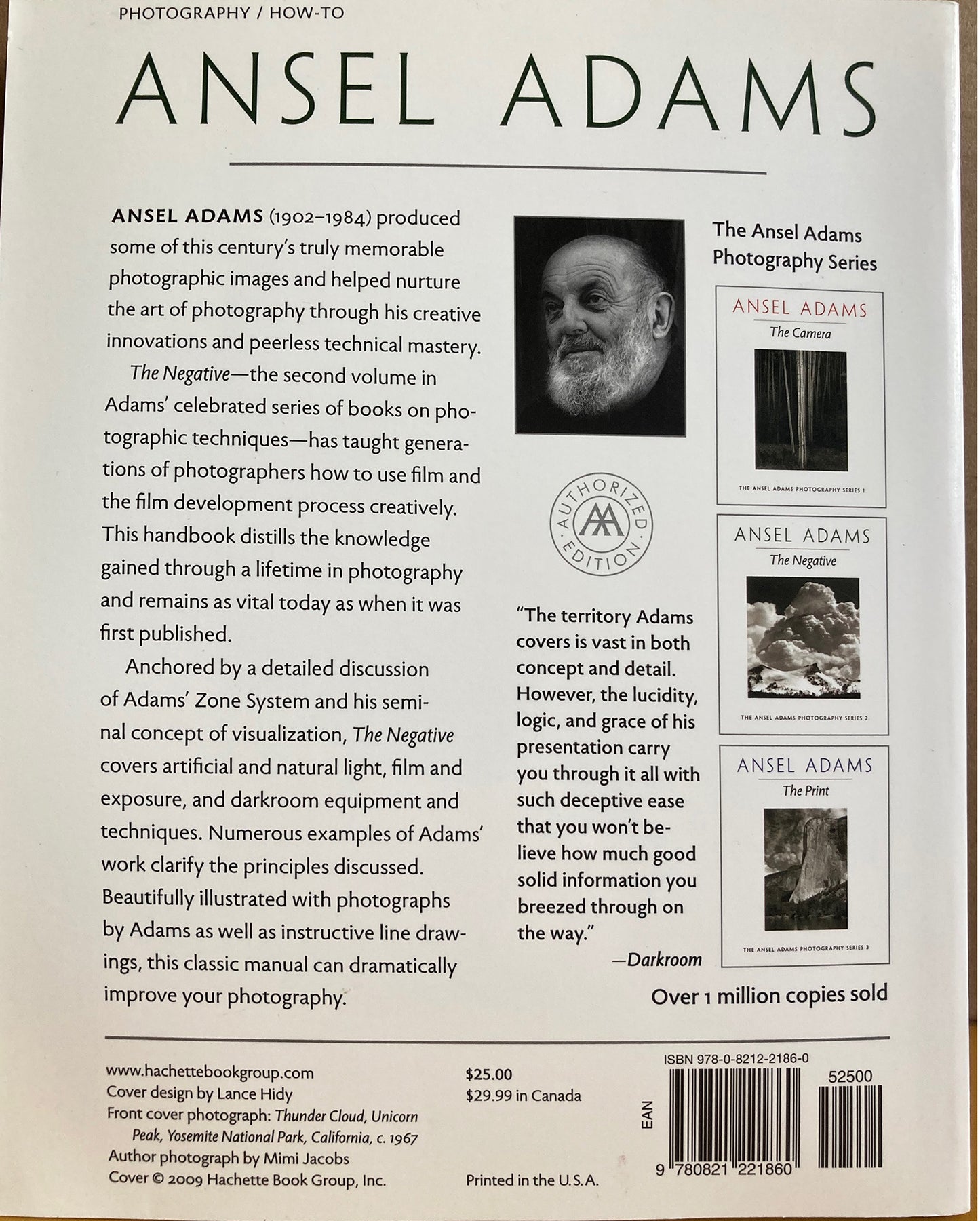 Adams, Ansel.  The Negative. Ansel Adams Photography Series 2 by Ansel Adams.