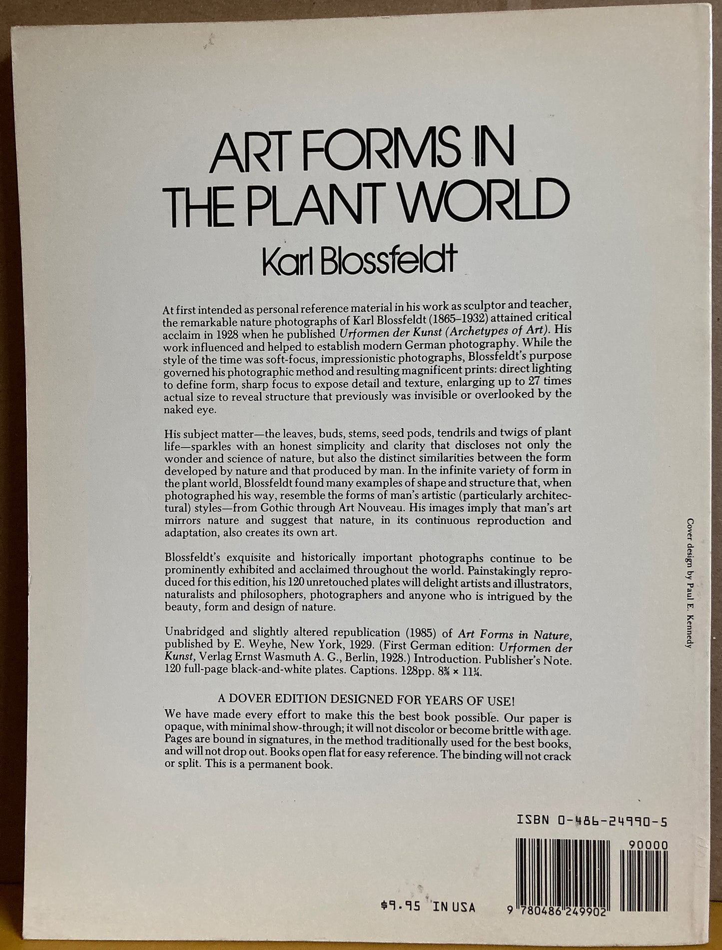 Blossfeldt, Karl.  Art Forms in the Plant World by Karl Blossfeldt.  120 Full-Page Photographs.