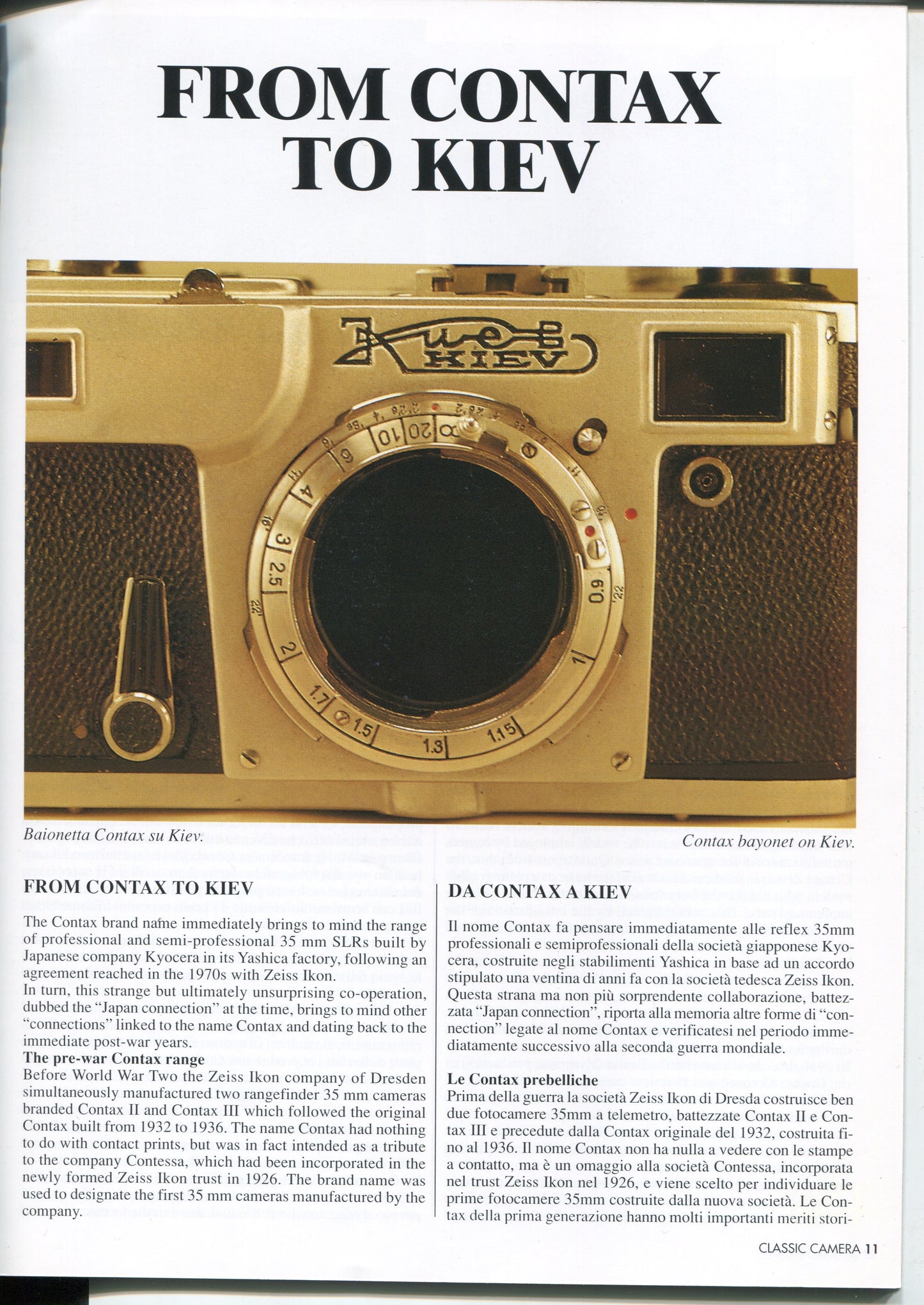 Classic Camera 1.  February 1997. Leica, Contax, et al. Edited by Paolo Namias.