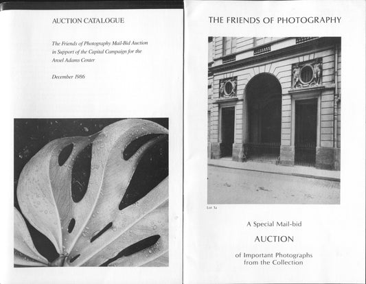 Friends of Photography. 3 Auction Catalogs.  June 1982.  July 1986. December 1986.