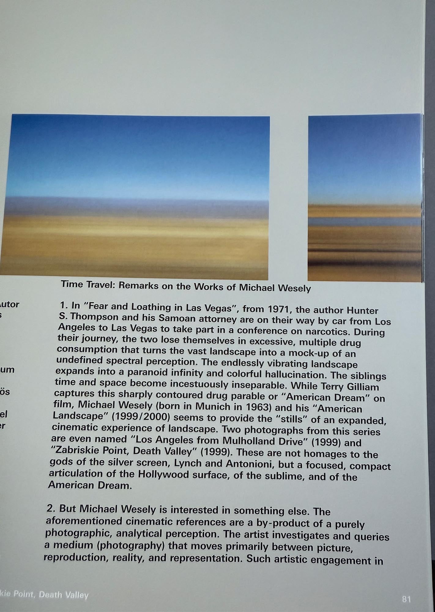 Wesely, Michael. Ostdeustchland by Michael Wesely.  Art photography book.