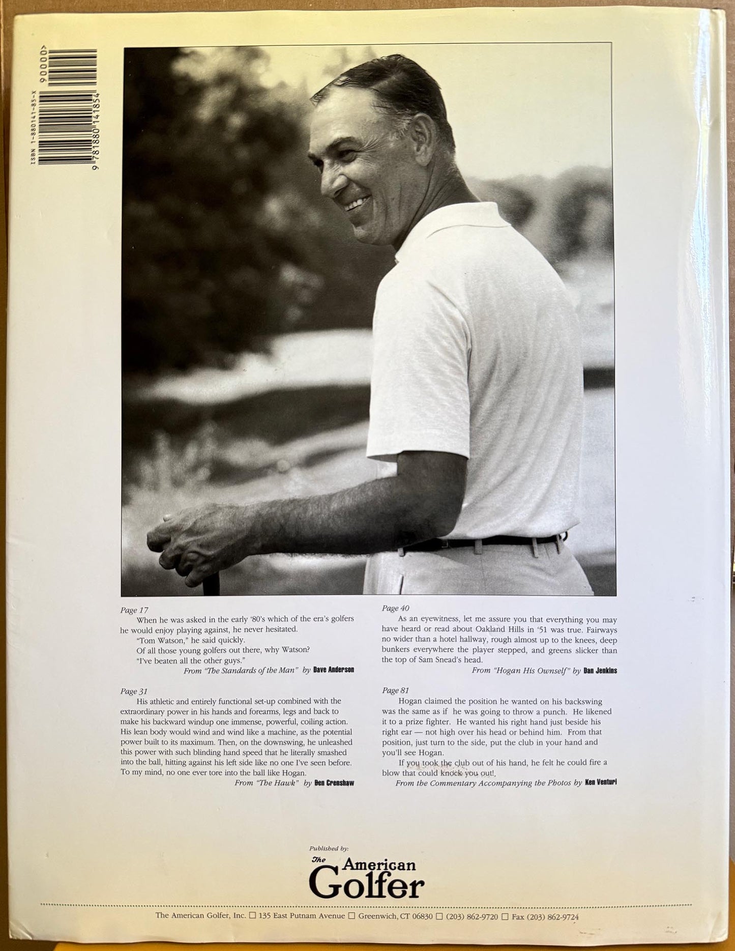 The Hogan Mystique. Classic Photographs of the Great Ben Hogan by Jules Alexander.
