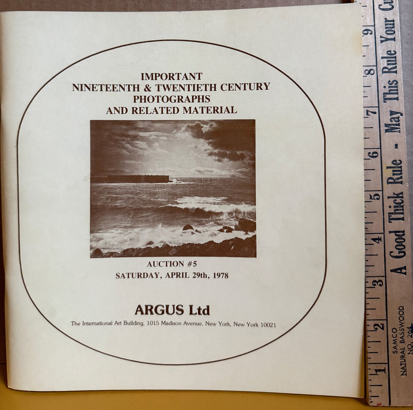 Photography Auction Catalog.  Important Nineteenth & Twentieth Century Photographs and Related Material. Auction #5. April 29, 1978. Argus, Ltd., New York.
