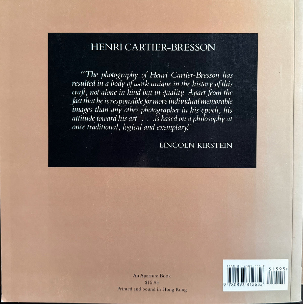 Cartier-Bresson, Henri. Henri Cartier-Bresson. Aperture Masters of Photography. Number Two.