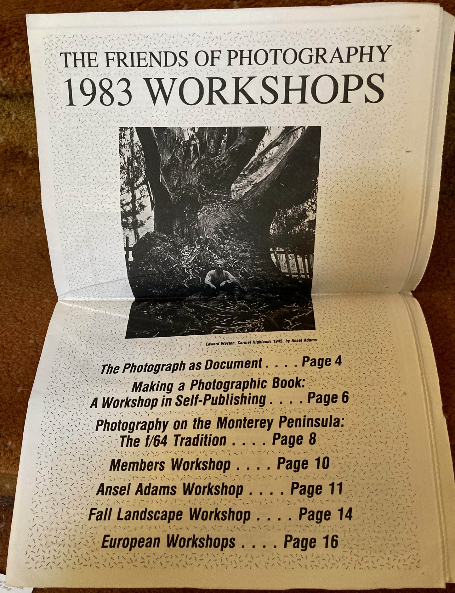 Friends of Photography. 7  Workshop Catalogs, 1982–1989.