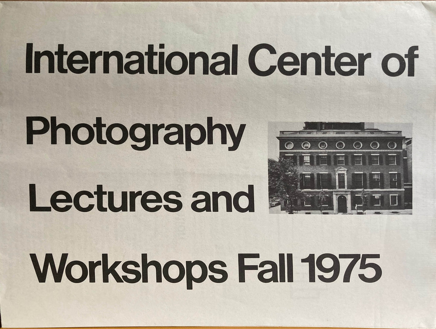 International Center of Photography. Photography Lectures and Workshops. 21 catalogs, 1975–1989.