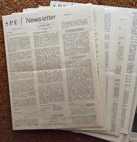 Society for Photographic Education. SPE Newsletter, 1981-1986.