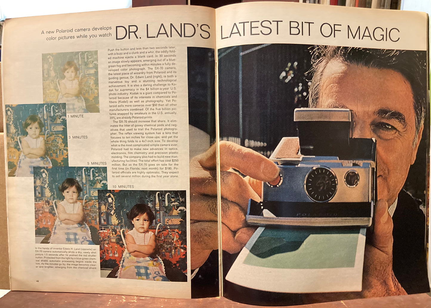 Polaroid.  A Genius and His Magic Camera. Edwin Land introduces SX-70 camera, LIFE magazine, October 27, 1972.