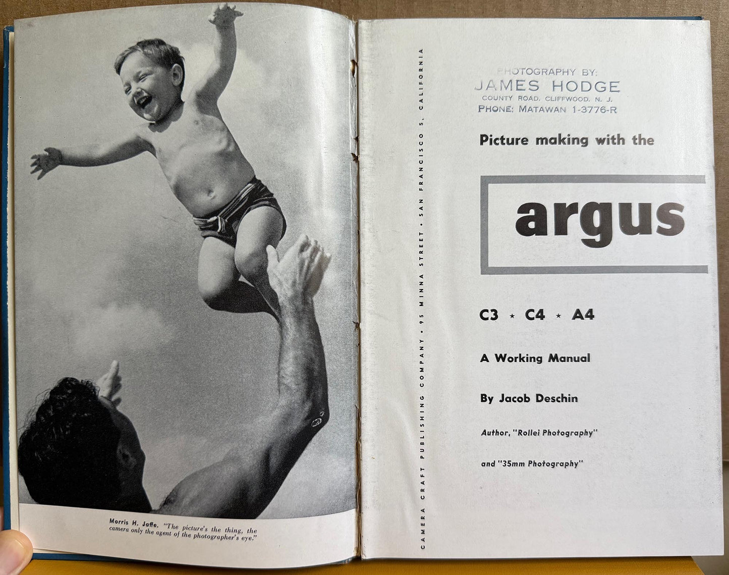 Argus Cameras. Picture Making with the Argus.  C3, C4, A4.  A Working Manual by Jacob Deschin.