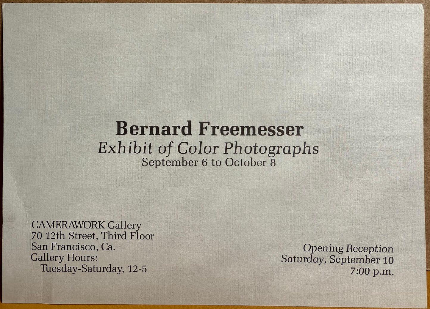 Freemesser, Bernard. An Oregon Experience by Bernard Freemesser.