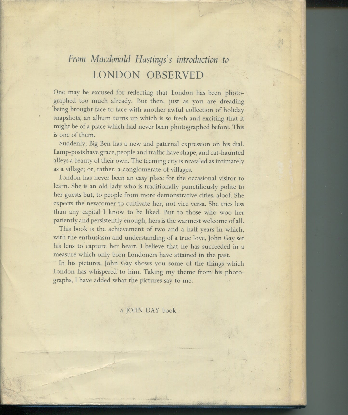 Gay, John. London Observed by John Gay. Commentary by MacDonald Hastings.