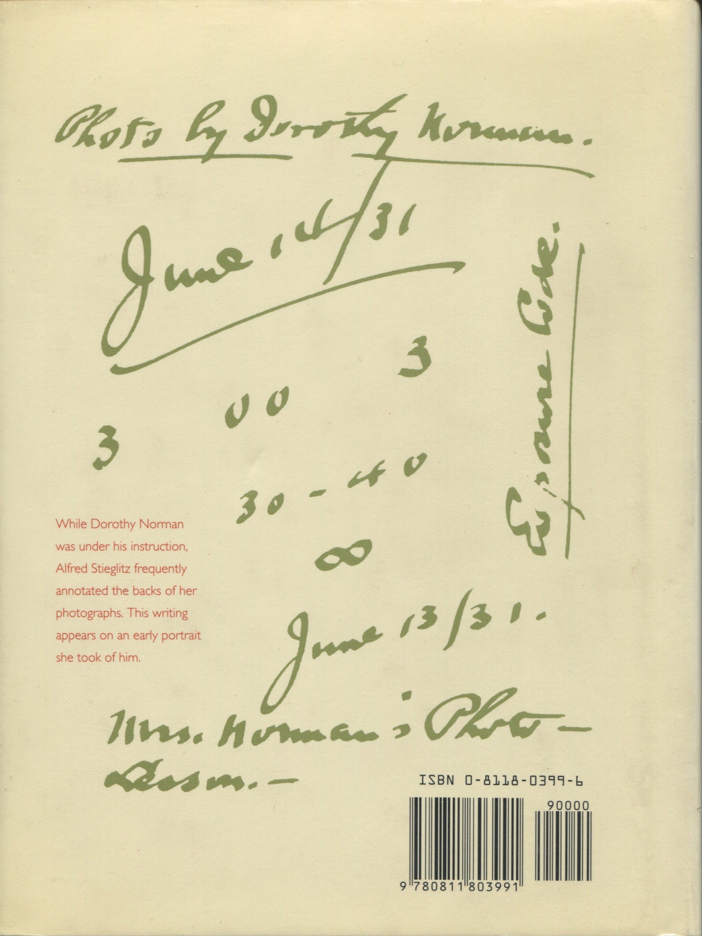 Norman, Dorothy. Intimate Visions: The Photographs of Dorothy Norman.  First edition in hardcover.