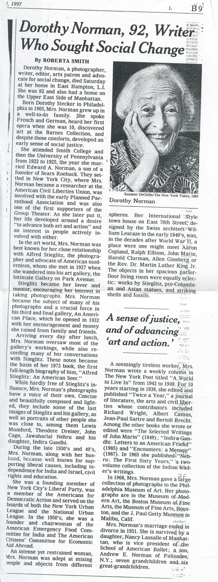 Norman, Dorothy. Intimate Visions: The Photographs of Dorothy Norman.  First edition in hardcover.