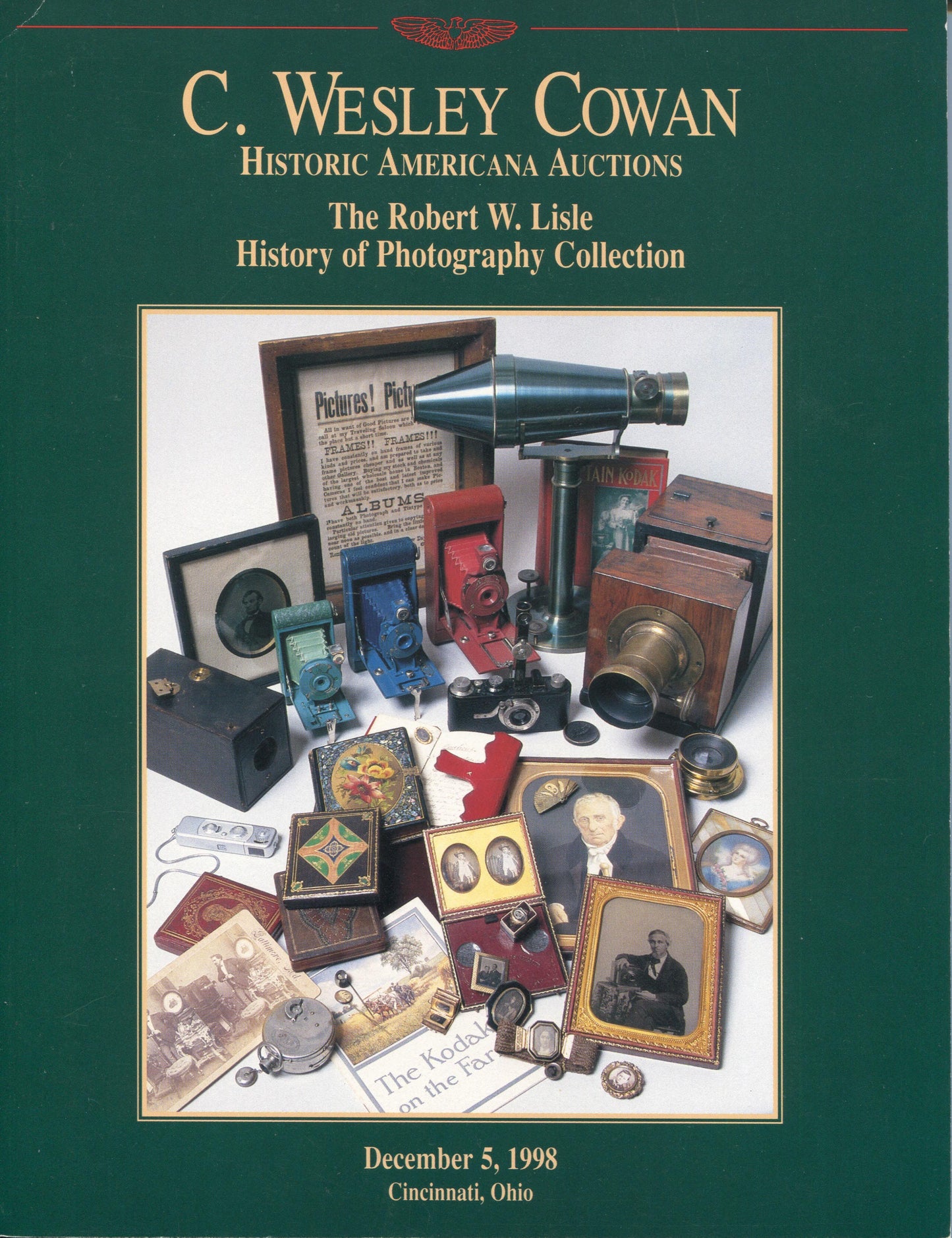 Auction Catalogs. C. Wesley Cowan Historic Americana Auction. The Robert W. Lisle History of Photography Collection. December 5, 1998, Cincinnati, Ohio.