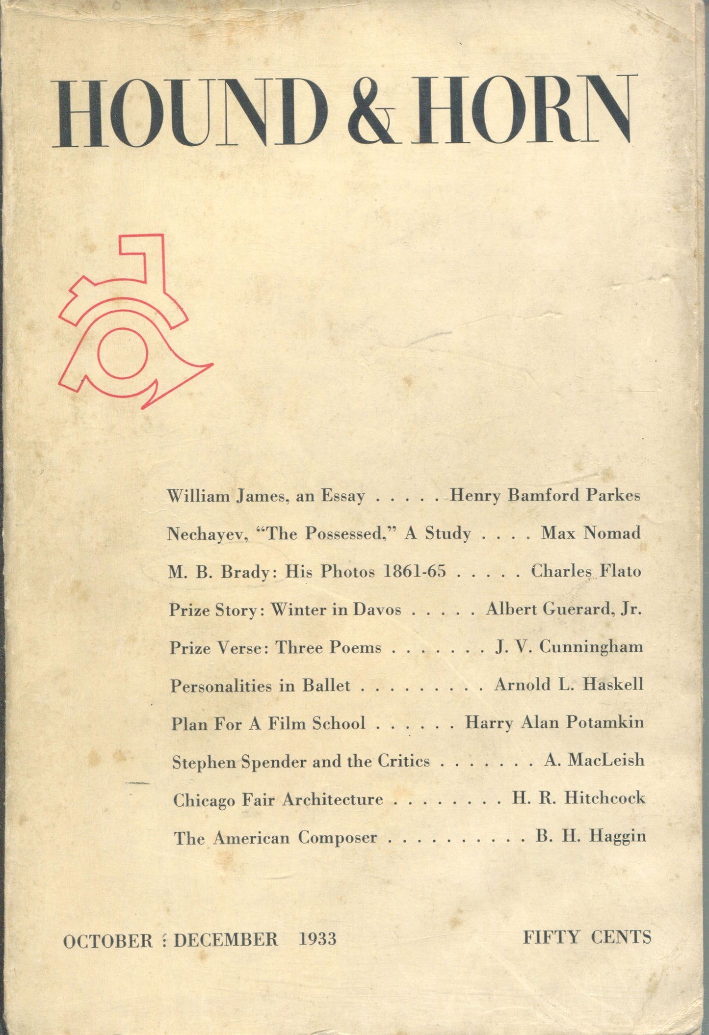 Brady, Mathew. Hound & Horn, October-December 1933 with article on Brady.