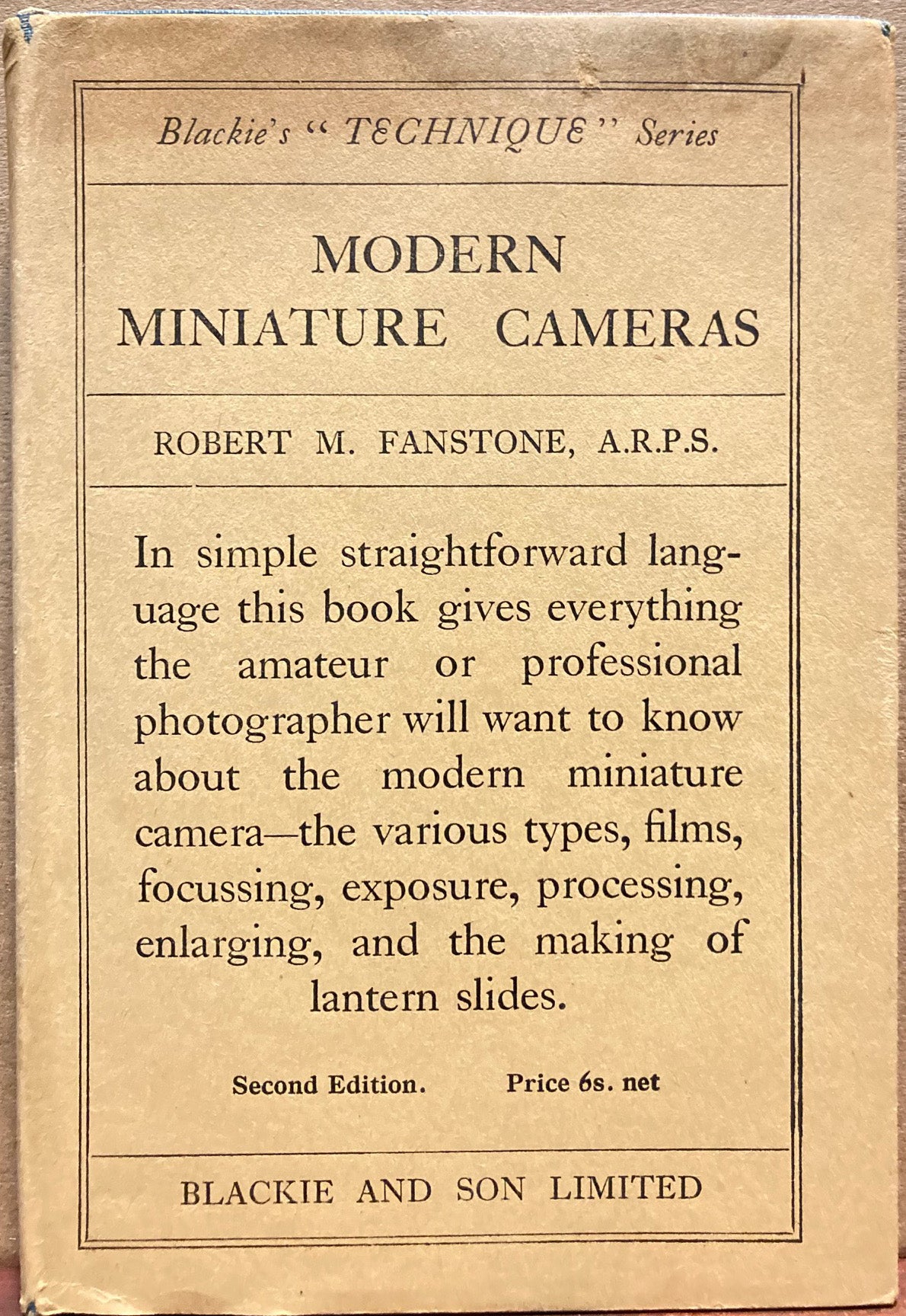 Fanstone, Robert M. Modern Miniature Cameras by Robert M. Fanstone.