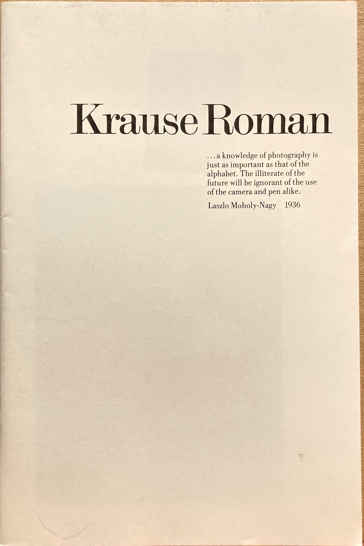 Krause, George. Krause Roman by George Krause. Signed.