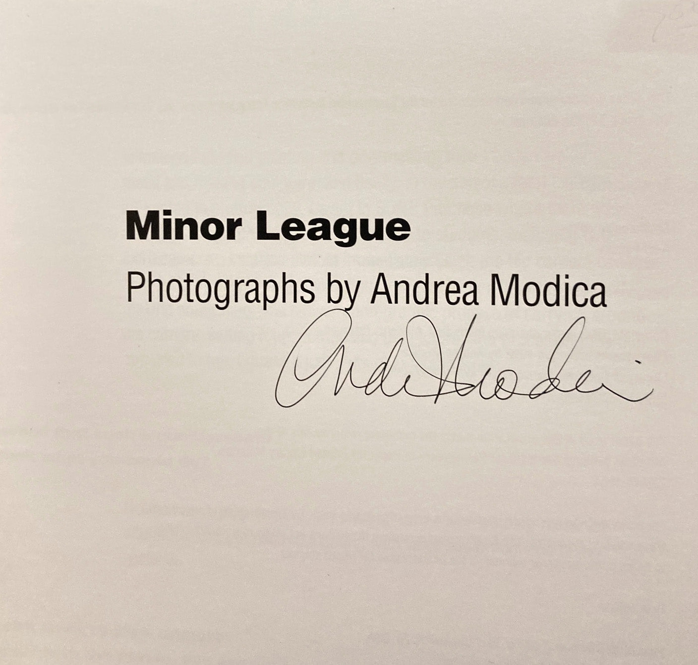 Modica, Andrea. Minor League: Photographs by Andrea Modica. Signed.