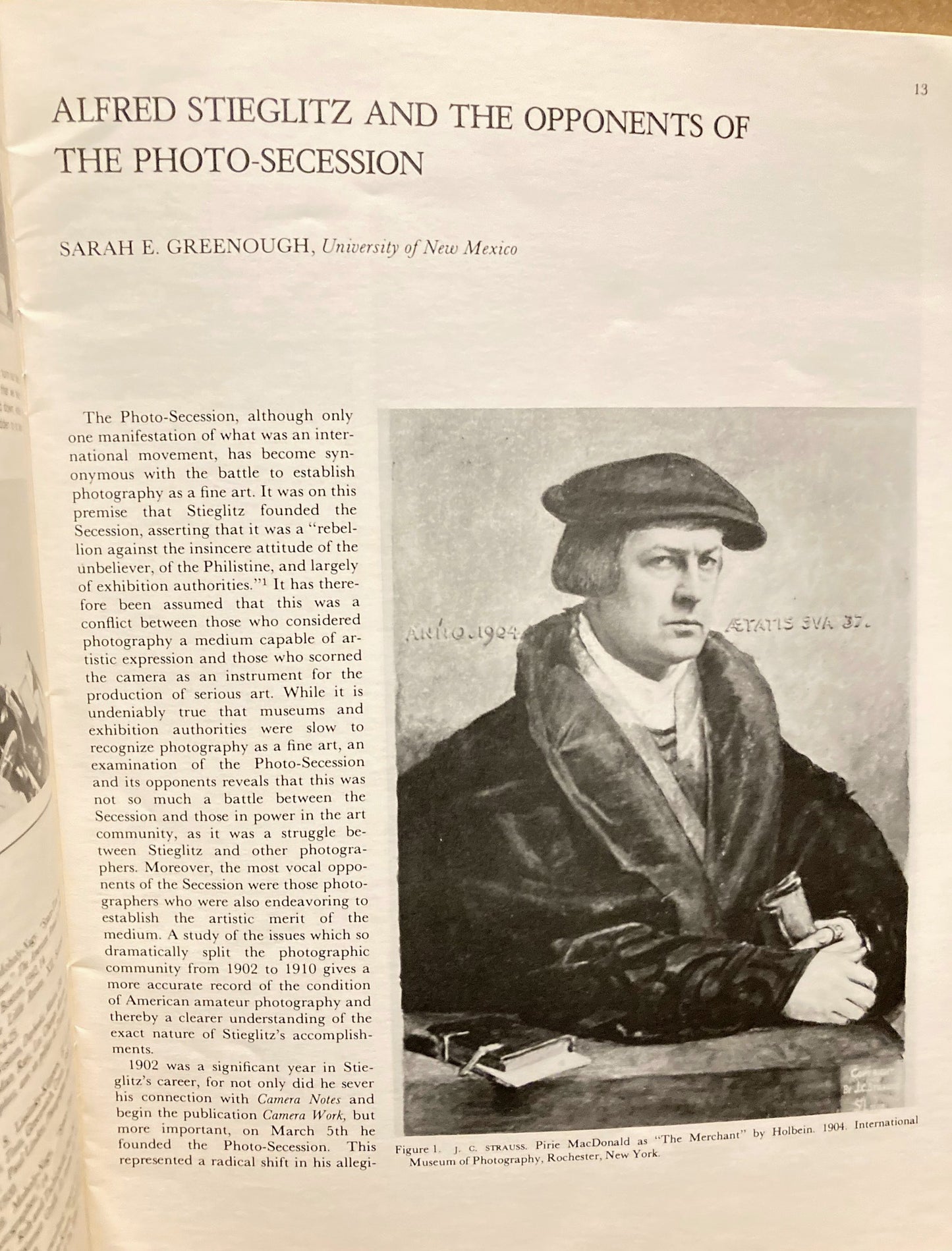 History of Photography.  New Mexico Studies in the Fine Arts. History of Photography Issue.