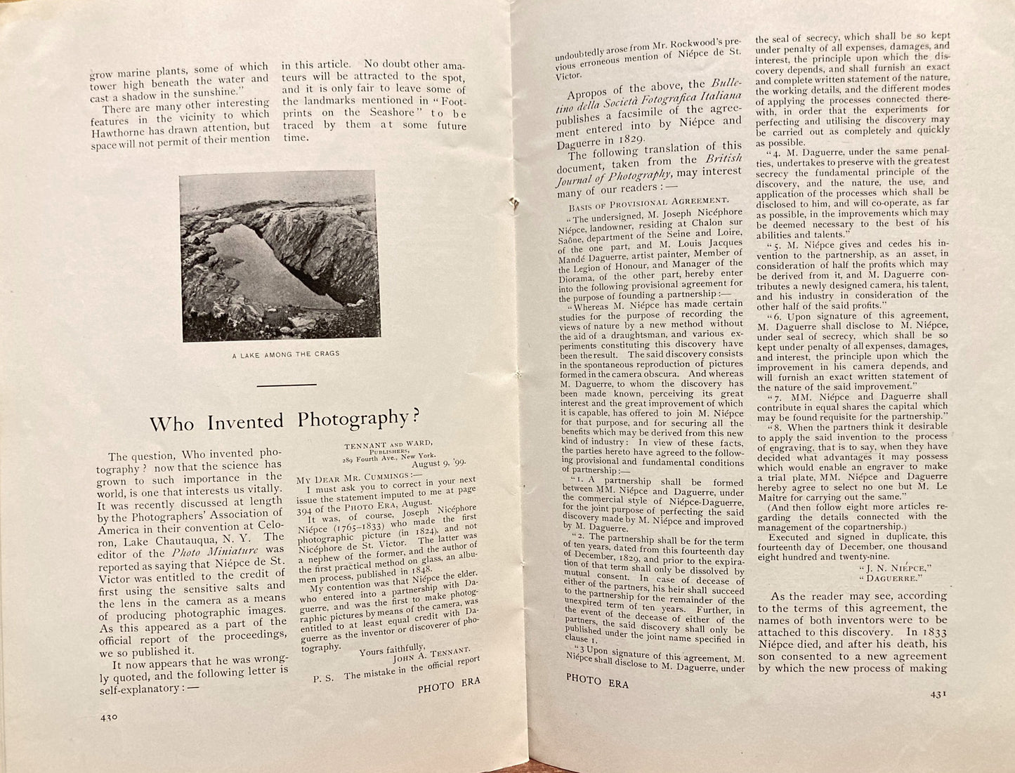 Photo Era. September 1899. Volume III, No. 4. Including "Who Invented Photography?"