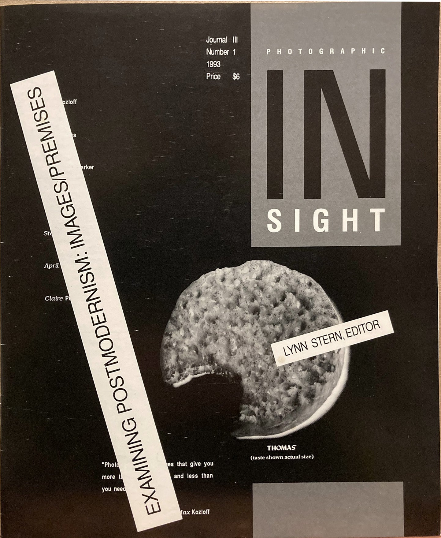 Postmodernism. INsight. 3:1, 1993. Examining Postmodernism: Images/Premises, edited by Lynn Stern and Stephen Brigidi.