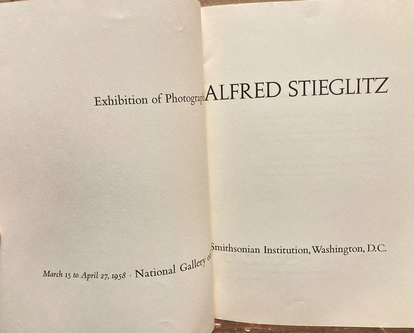 Stieglitz, Alfred. Exhibition of Photographs by Alfred Stieglitz. March 15 to April 27, 1958.