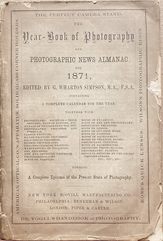 Annuals. The Year-Book of Photography and Photographic News Almanac for 1871.