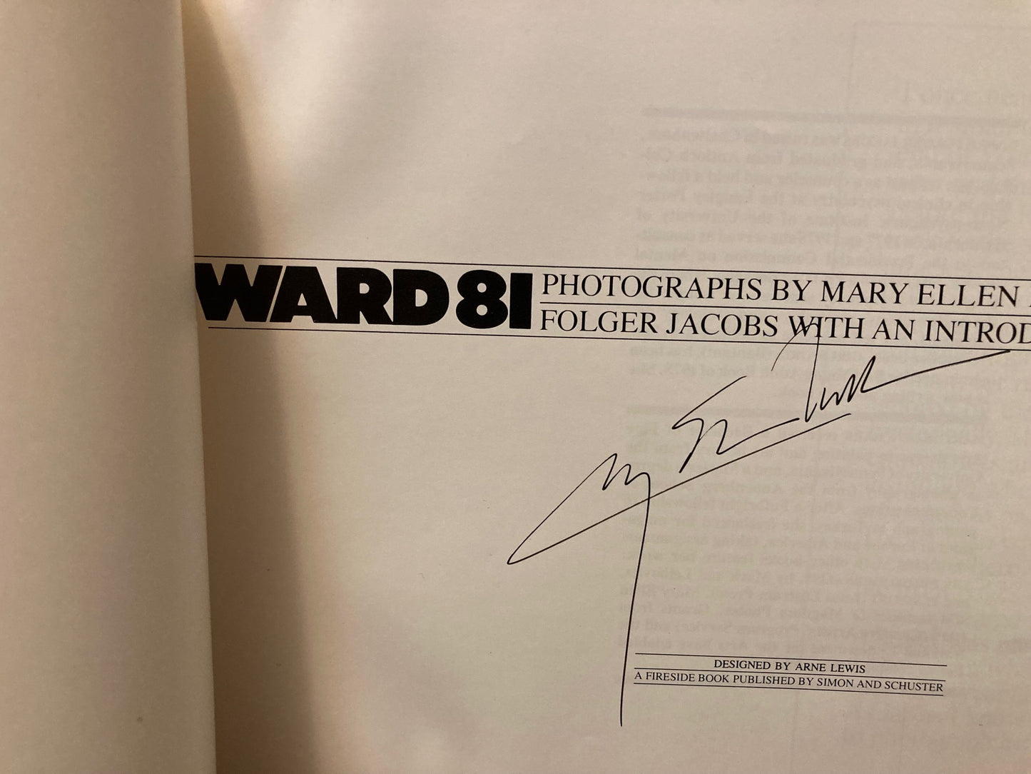 Mark, Mary Ellen.  Ward 81 by Mary Ellen Mark. SIGNED. Softcover.