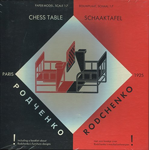 Rodchenko, Alexander. Schaaktafel, 1925: Bouwplaat, schaal 1:7 = Chess table, 1925 : paper model, scale 1:7.